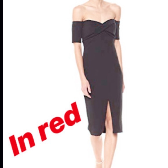 Betsy Adam off Shoulder red dress - Picture 3 of 6